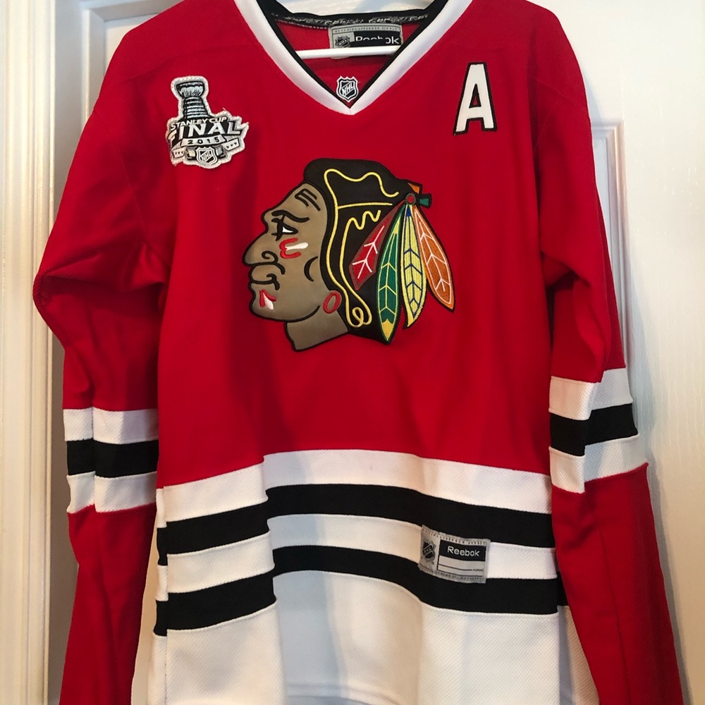 Stanley cup 2015 final Blackhawks Jersey.